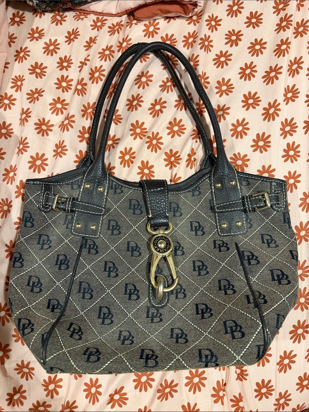Dooney & Bourke Brown Signature Logo Shoulder Bag